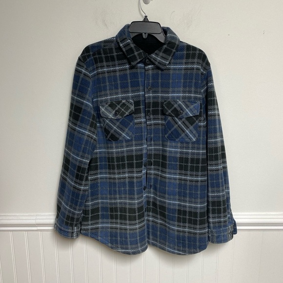 Freedom Foundry men’s plaid Flannel shacket Blue Size Large - Picture 1 of 5